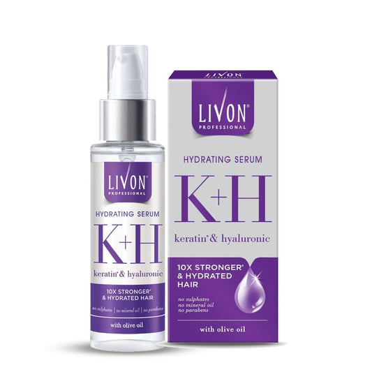 Livon Professional Hydrating Serum for Women & Men | With Keratin, Hyaluronic & Olive Oil | For Stronger, Hydrated & Frizz-free Hair | No Paraben, Sulphate or Mineral Oil | All Hair Types | 100ml