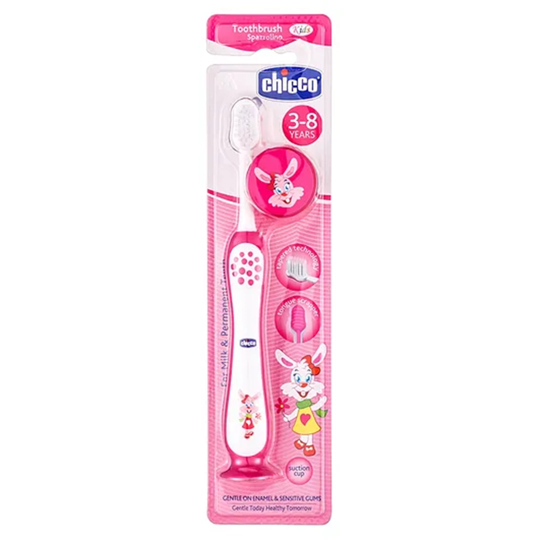 Chicco Ultra Soft Bristles Toothbrush Bunny Print - Pink