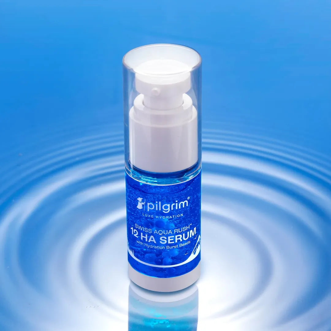 Pilgrim Swiss Aqua Rush™ 12 HA Serum (hyaluronic acid) with Hydration Burst Beads (30ml)