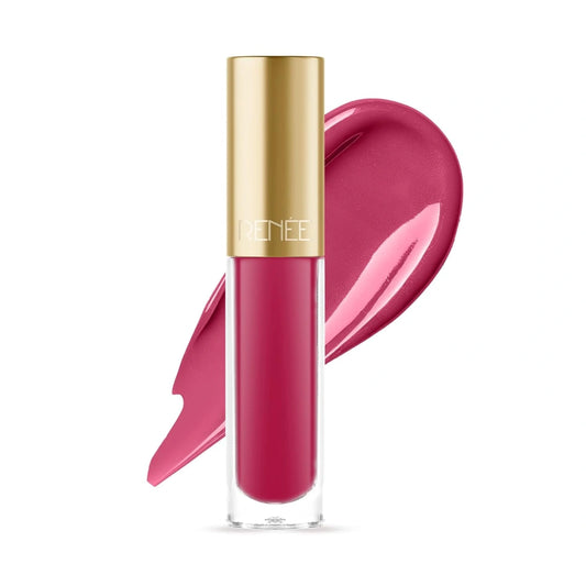 RENEE H2O Hydrating Liquid Lipstick - Plum Tide, Hydrating, Lightweight | Natural Lip Like Look | Glossy finish | Hyaluronic Acid, Peptides & Vitamin E Infused | 4 ml