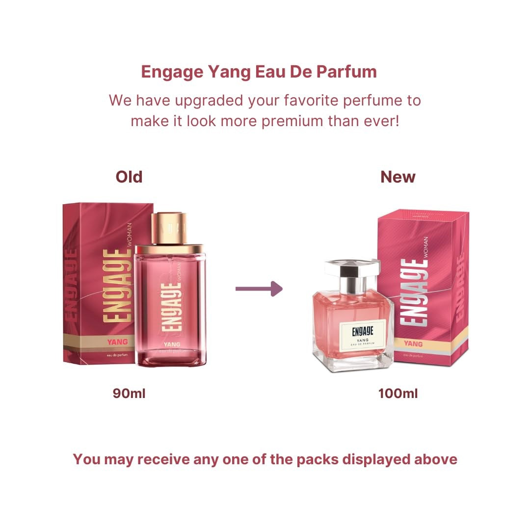 Engage Yang Eau De Parfum for Women, Floral and Fruity Fragrance Scent, Skin Friendly Perfume for Women, 100ml