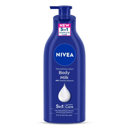 NIVEA Nourishing Body Milk 600ml Body Lotion | 48 H Moisturization | With 2X Almond Oil | Smooth and Healthy Looking Skin |For Very Dry Skin