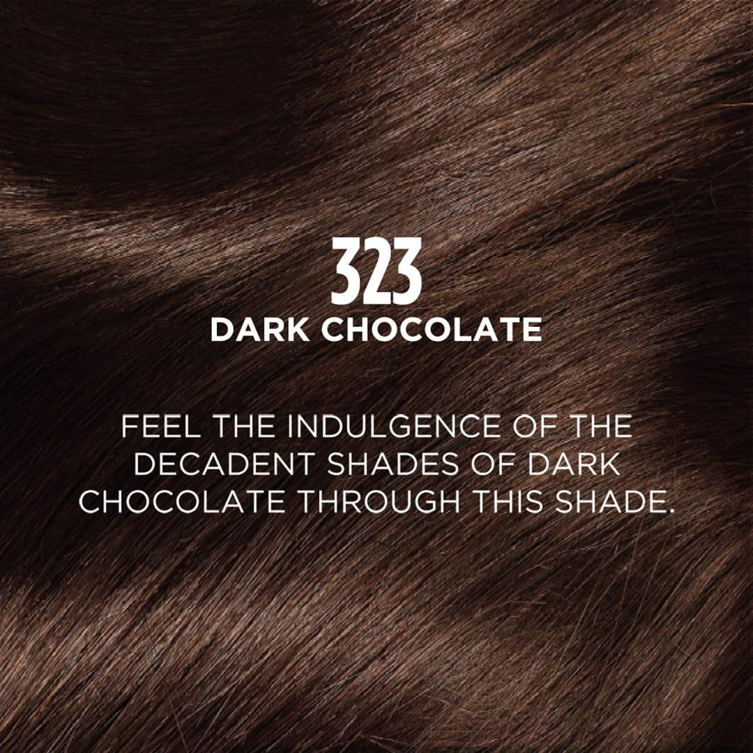 L'Oréal Paris Semi-Permanent Hair Colour, Ammonia-Free Formula & Honey-Infused Conditioner, Glossy Finish, Casting Crème Gloss, Sonam's Dark Chocolate 323, 87.5+72ml.