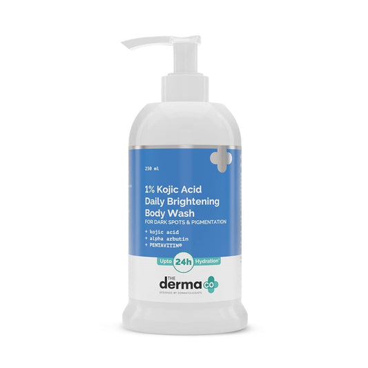 The Derma Co 1% Kojic Acid Daily Brightening Body Wash I Alpha Arbutin | For Dark Spots & Pigmentation I Up to 24 Hour Hydration I Cleanses & Brightens Skin I For All Skin Types- 250ml