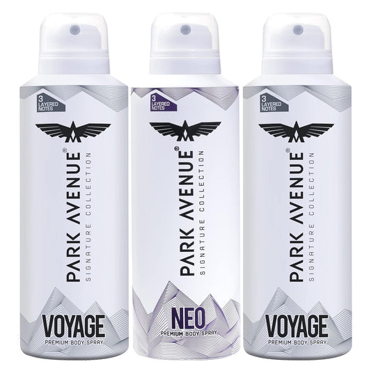 Park Avenue Men Signature Collection Set of 2 Voyage & 1 Neo Perfume Sprays ( Pack of 3)