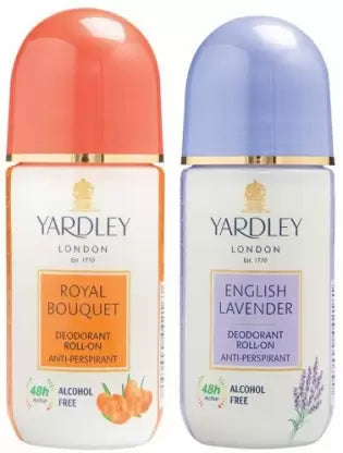 Yardley London 1 Royal Bouquet and 1 English Lavender Deodorant Roll-on - For Men & Women(Pack of 2) Deodorant Roll-on - For Men & Women (100 ml, Pack of 2)