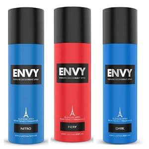 ENVY Dark, Fiery & Nitro Deo - 120ML Each (Combo Pack of 3) | Long Lasting Deodorant for Men