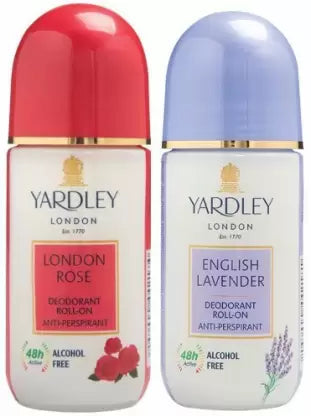Yardley London 1 London Rose and 1 English Lavender Deodorant Roll-on - For Men & Women(Pack of 2) Deodorant Roll-on - For Men & Women (100 ml, Pack of 2)