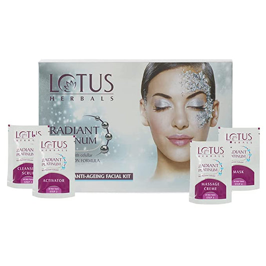 Lotus Herbals Radiant Platinum Cellular Anti-Ageing 1 Facial Kit | 37g