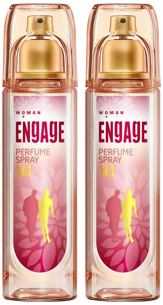 Engage W1 Perfume Spray For Women, Fruity and Floral, Skin Friendly, 120ml (Pack of 2)