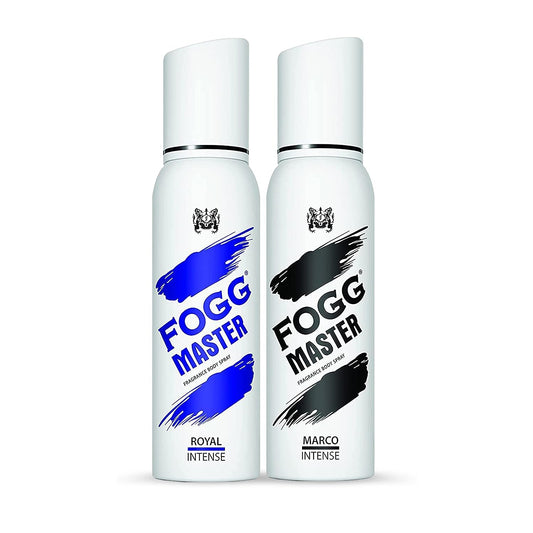 Fogg Master Marco Intense & Royal Intense- No Gas Deodorant for Men, Long-Lasting Perfume Body Spray, 2 x 120ml (Pack of 2) Brand: FOGG