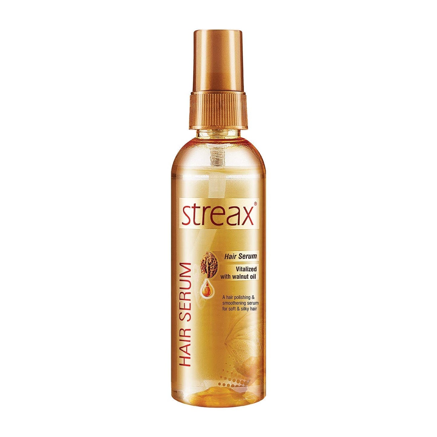 Streax Hair Serum for Women & Men | Contains Walnut Oil | Instant Shine & Smoothness | Regular use Hair Serum for Dry & Wet Hair | Gives frizz-free Hair | Soft & Silky Touch | 100ml