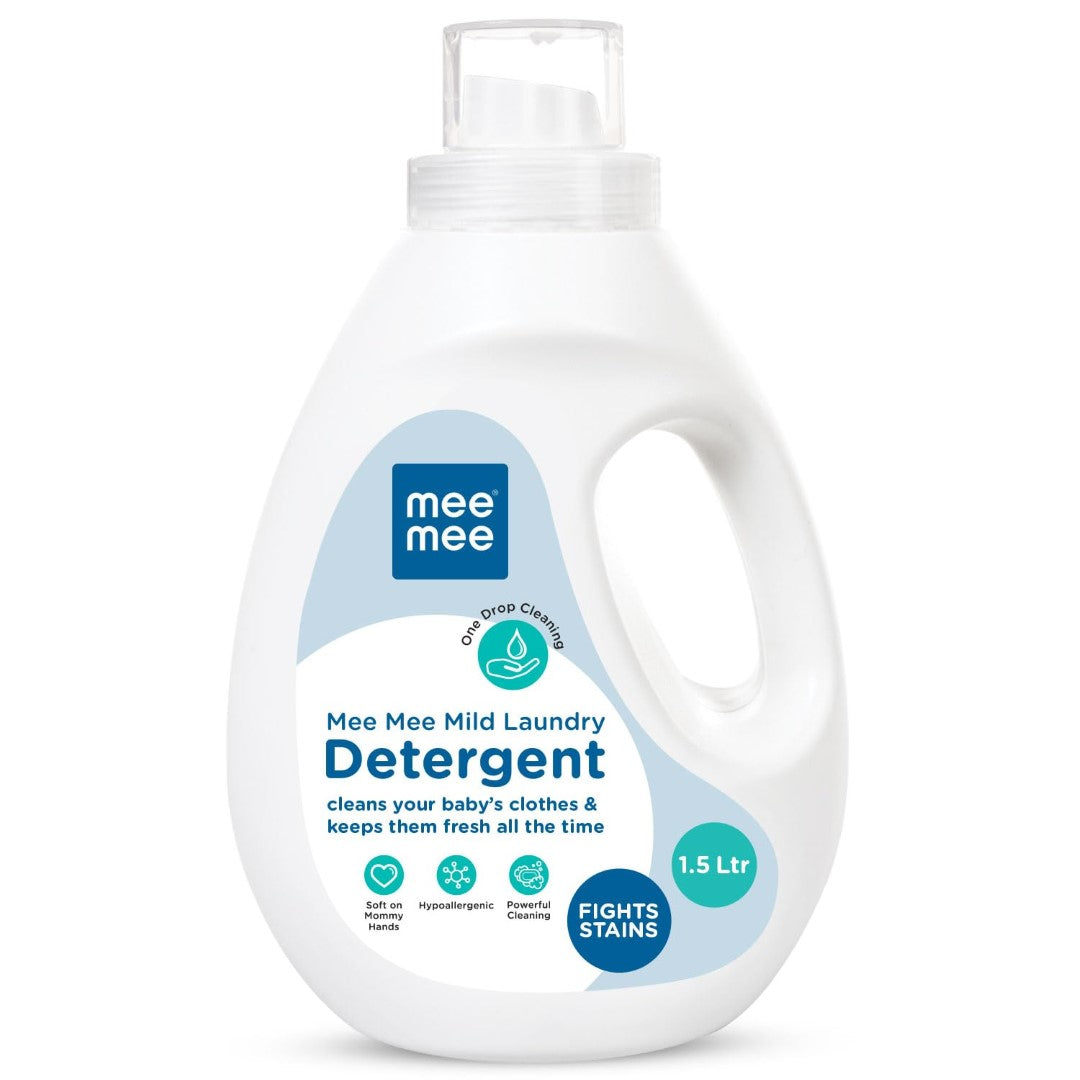 Mee Mee Baby Liquid Detergent 1.5 L | Ph balanced, Free from Harsh Chemicals, Safe for mother's hands & baby's skin | Anti-Bacterial, Removes Stains & Odor with One Drop, Hypoallergenic