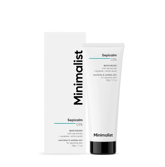 Minimalist 3% Sepicalm With Oats Face Moisturizer Cream for Sensitive Skin | Lightweight | Calming | Reduces Redness | Soothes Skin | 50g