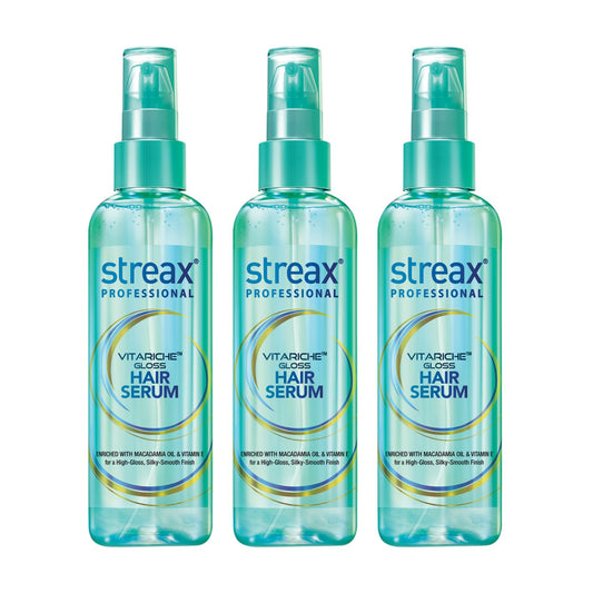 Streax Professional Vitariche Gloss Hair Serum Pack of 3 115 ml each
