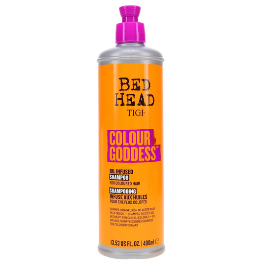 Bed Head TIGI Colour Goddess Oil Infused Shampoo For Coloured Hair, Colour Protection Shampoo Infused With Coconut and Almond Oil For Soft And Nourished Hair, Repairs and Hydrates Damaged Hair, 400ml