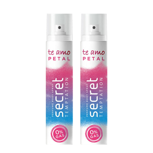 Secret Temptation Te Amo Petal No Gas Perfume Body Spray for Women, Pack of 2 (120ml each)