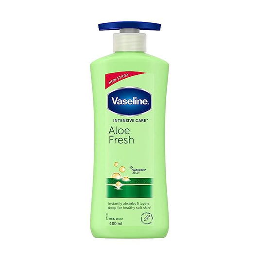 Vaseline Intensive Care Aloe Fresh Hydrating Body Lotion 400 ml, Daily Skin Moisturizer