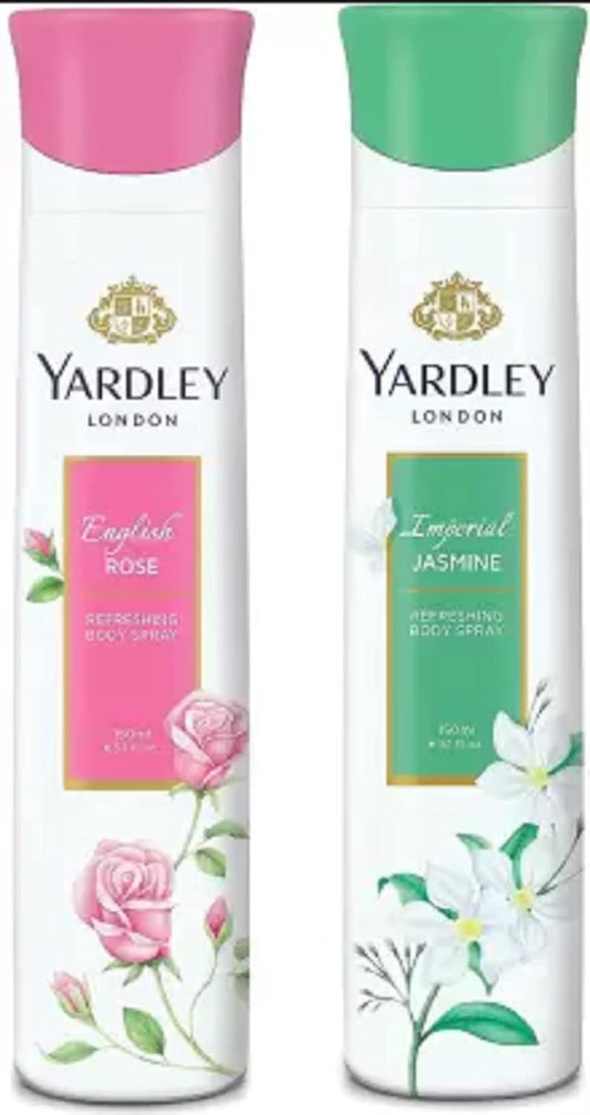 Yardley London Women Imperial Jasmine 150ML Each (Pack of 2) Deodorant Spray - For Women (300 ml, Pack of 2)