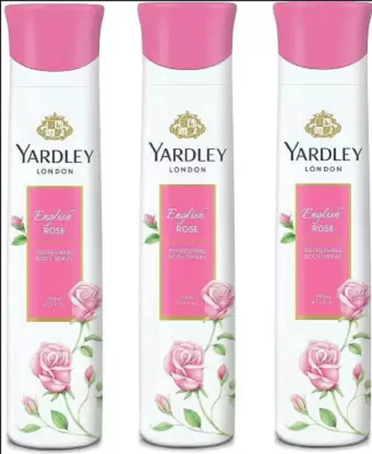 Yardley London pink english rose deo PACK OF 3 Deodorant Spray - For Women (450 ml)