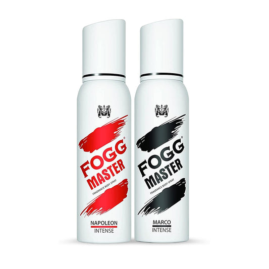 FOGG Master Fragrance Body Spray, Intense for Unisex, Pack of 2 (Marco + Napoleon) 240ml