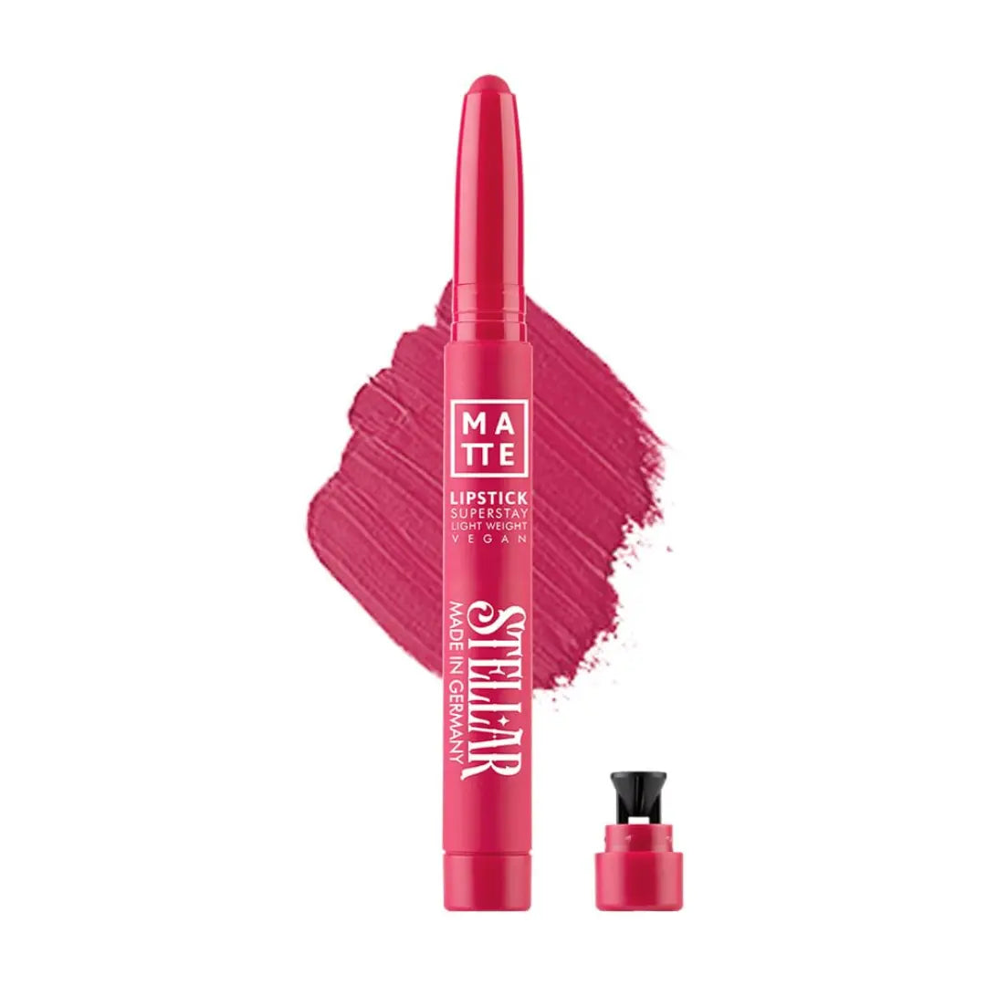 Daily Life Forever52 Stellar Matte Lipstick Crayon| Intense Pigment & Ultra-Matte Finish| Smudge-Proof, Waterproof & Long-Lasting| Enriched with Jojoba Oil for Soft, Hydrated Lips| Built-In Sharpener (Bubblegum Pop-07)