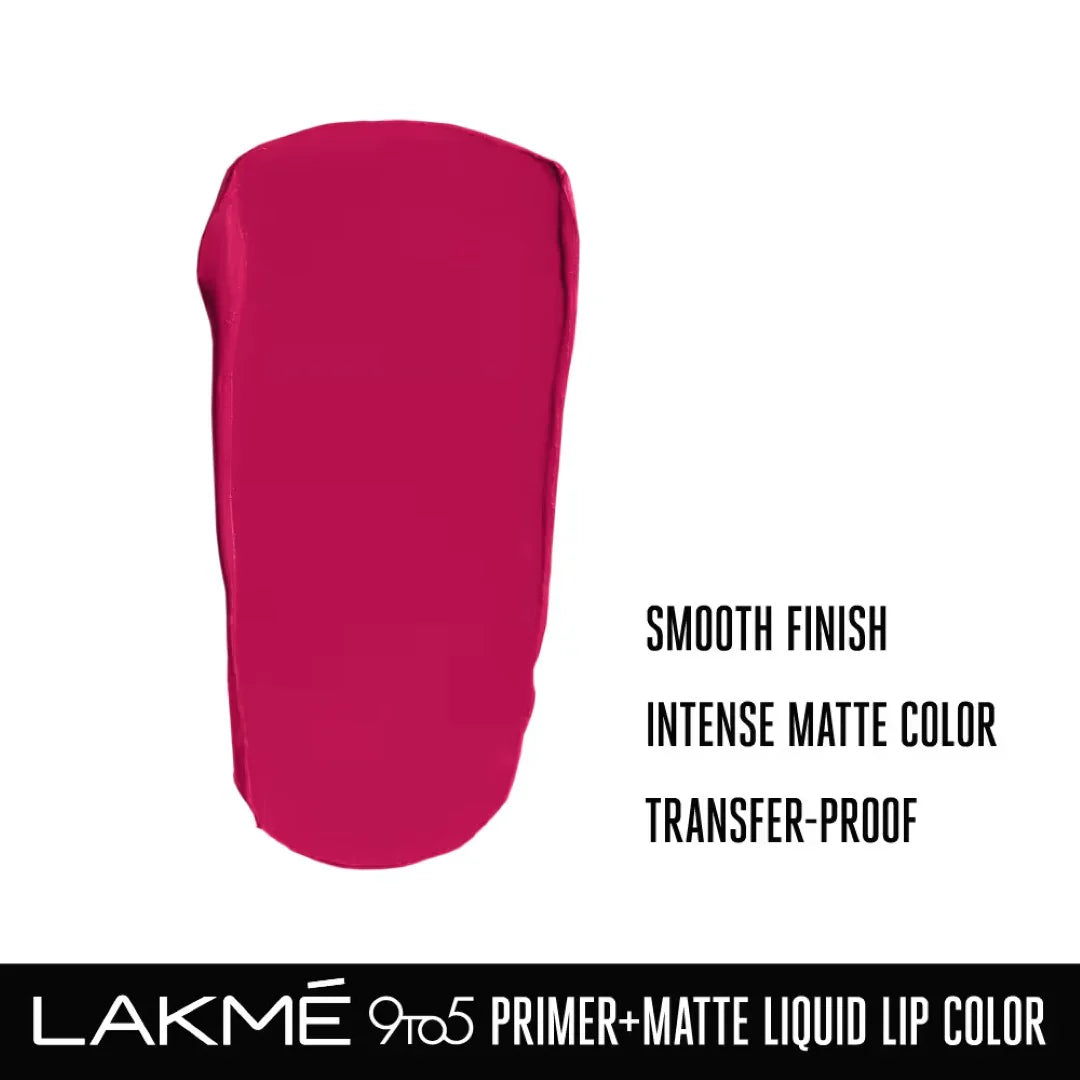 Lakme 9to5 Primer + Matte Liquid Lip Color - MP2 Power Pink(4.2ml)