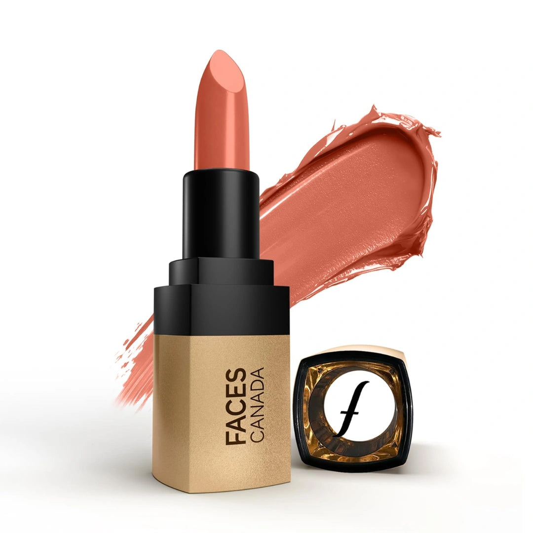 FACES CANADA Comfy Matte Velvet Touch Lipstick - Peach Cobbler 07, 4.2g | Velvety Matte Finish | 8HR Longstay | Intense Colour | Hydrating Lips | Smooth Application
