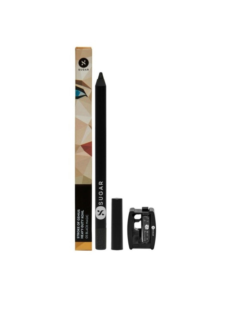 SUGAR Cosmetics Stroke Of Genius Heavy Duty Kohl - 05 Black Magic & Free Sharpener