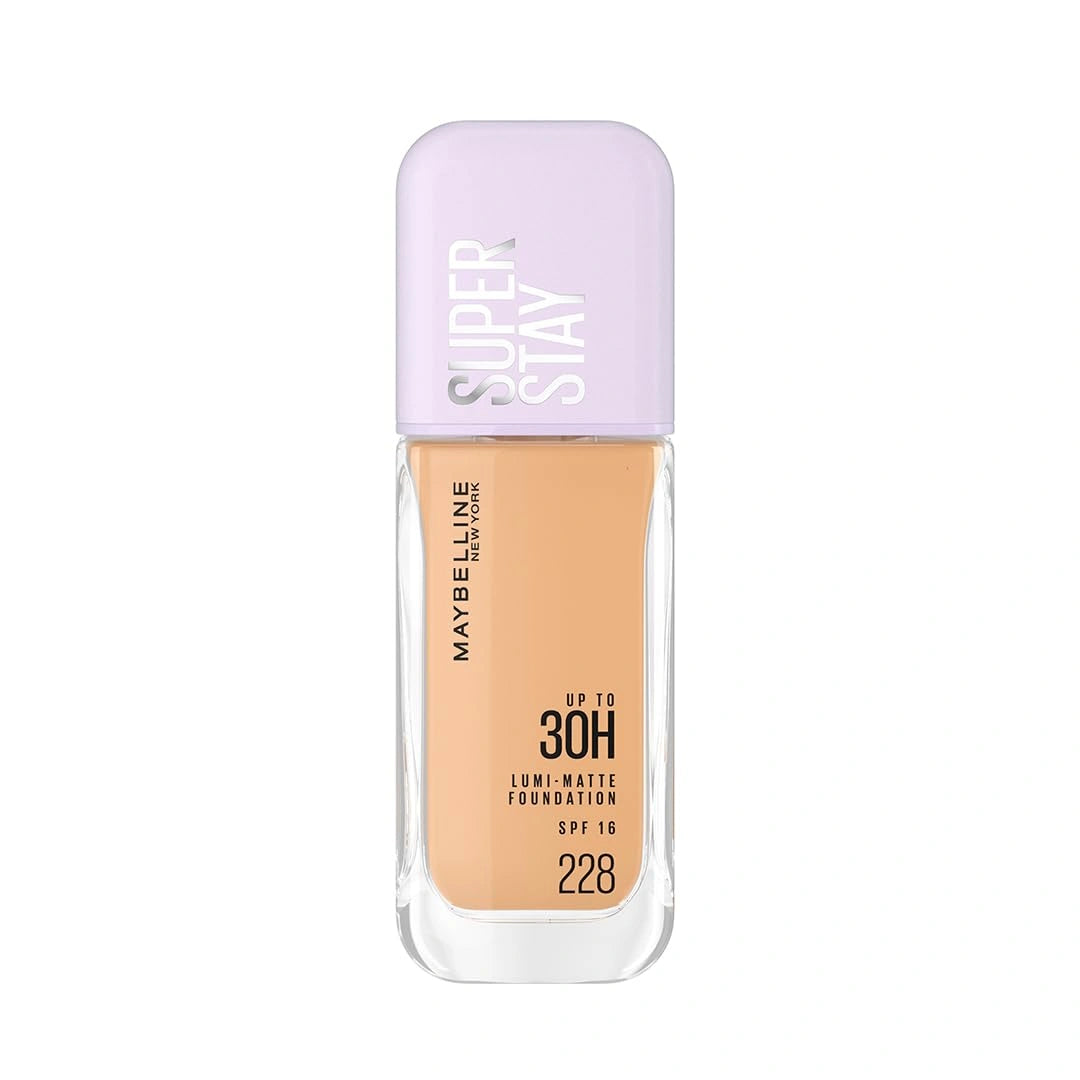 Maybelline New York Super Stay Lumi-Matte Liquid Foundation - 228, Up To 30H Long Wear, Water & Transfer Proof. SuperStay Lumi-Matte Liquid Foundation comes with Non-comedogenic & Vegan Formula | 35ml