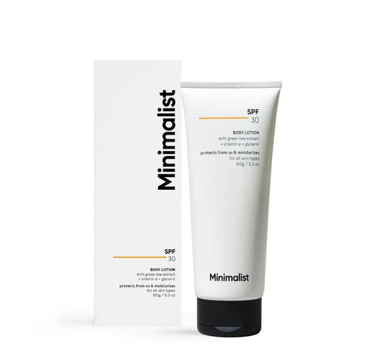 Minimalist SPF 30 Body Lotion, UVA & UVB Protection | Nourishing | Broad Spectrum PA+++ Sunscreen for All Skin Types | For Men & Women | 150 g