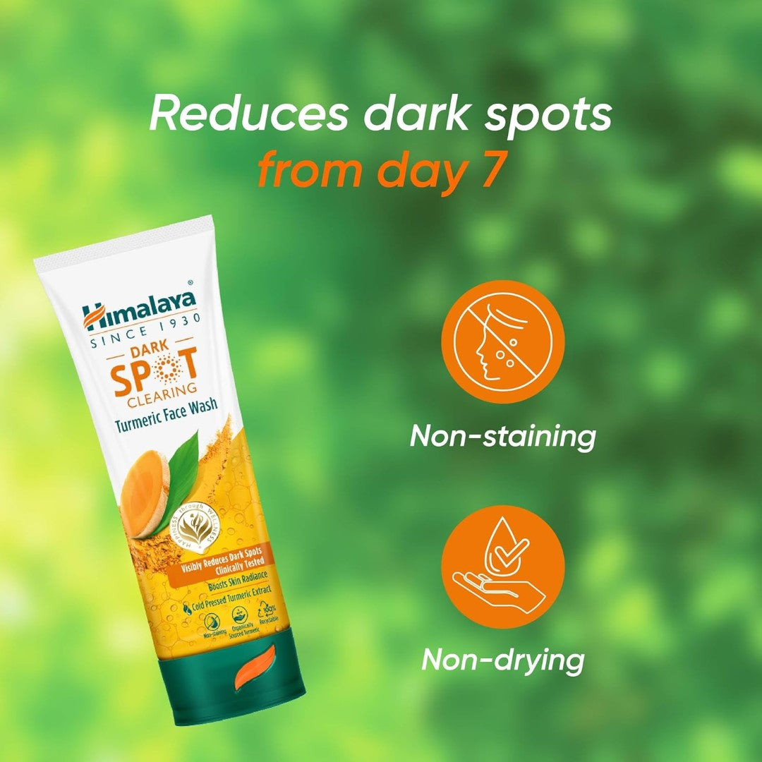 Himalaya Dark Spot Clearing Turmeric Face Wash | Reduce dark spots in 7 days | Organically sourced & Cold-pressed turmeric | 100ml