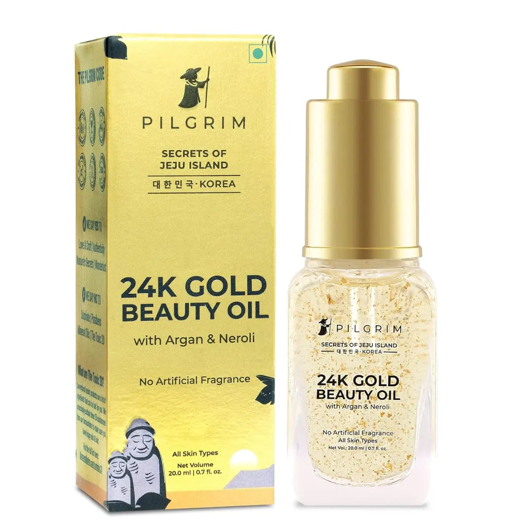 Pilgrim 24K Gold Beauty Oil For All Skin Types | For Men & Women (20ml)