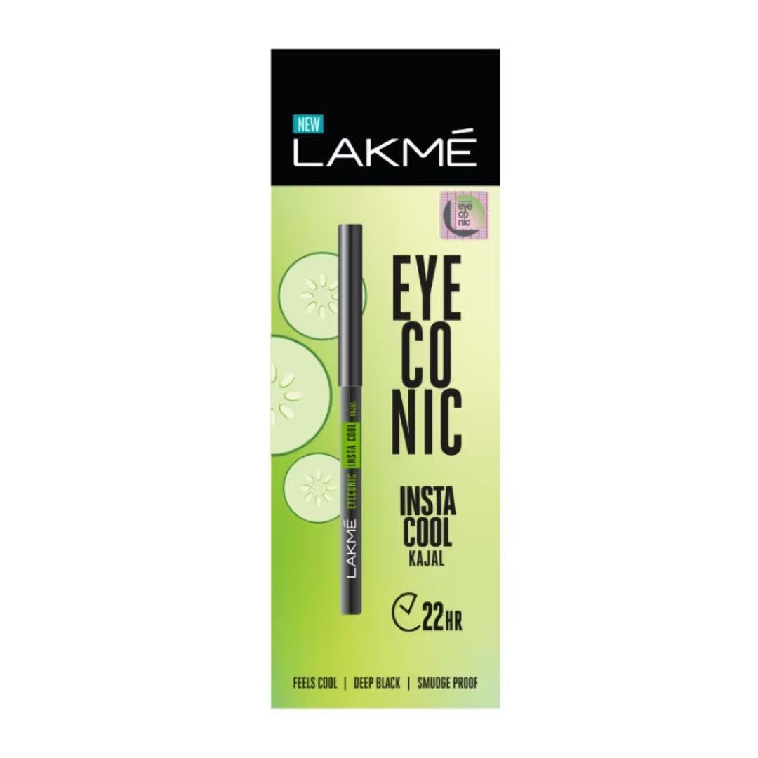 Lakme Eyeconic Insta Cool Deep Black Kajal Cooling Kohl with Cucumber (0.35gm)