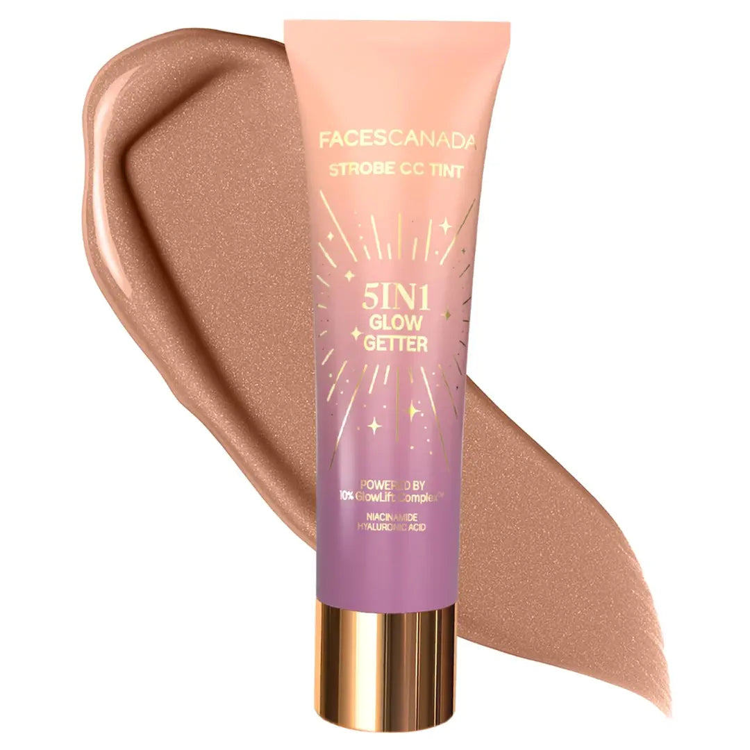FACES CANADA Strobe CC Tint - 27ml | 5-in-1 Serum + Moisturizer + Primer + BB/CC Cream + Strobe Cream | Lightweight | Radiant Dewy Glass Skin Glow | Niacinamide & Hyaluronic Acid | For Fair To Light Skin