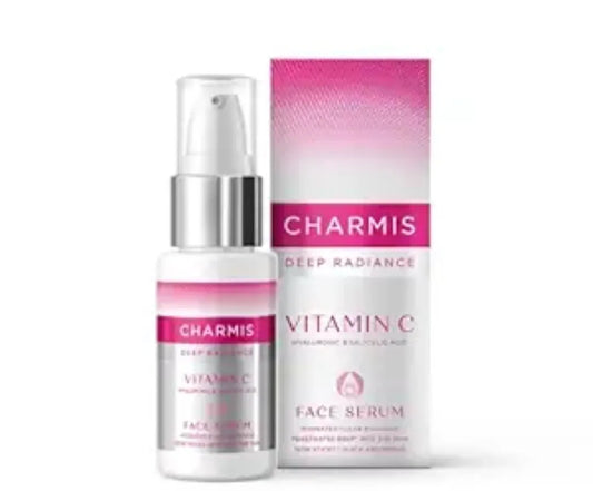 Charmis Deep Radiance Vitamin C Face Serum for Women & Men, 30 ml, With Hyaluronic Acid and Salicylic Acid Serum, Non Sticky and Quick Absorbing