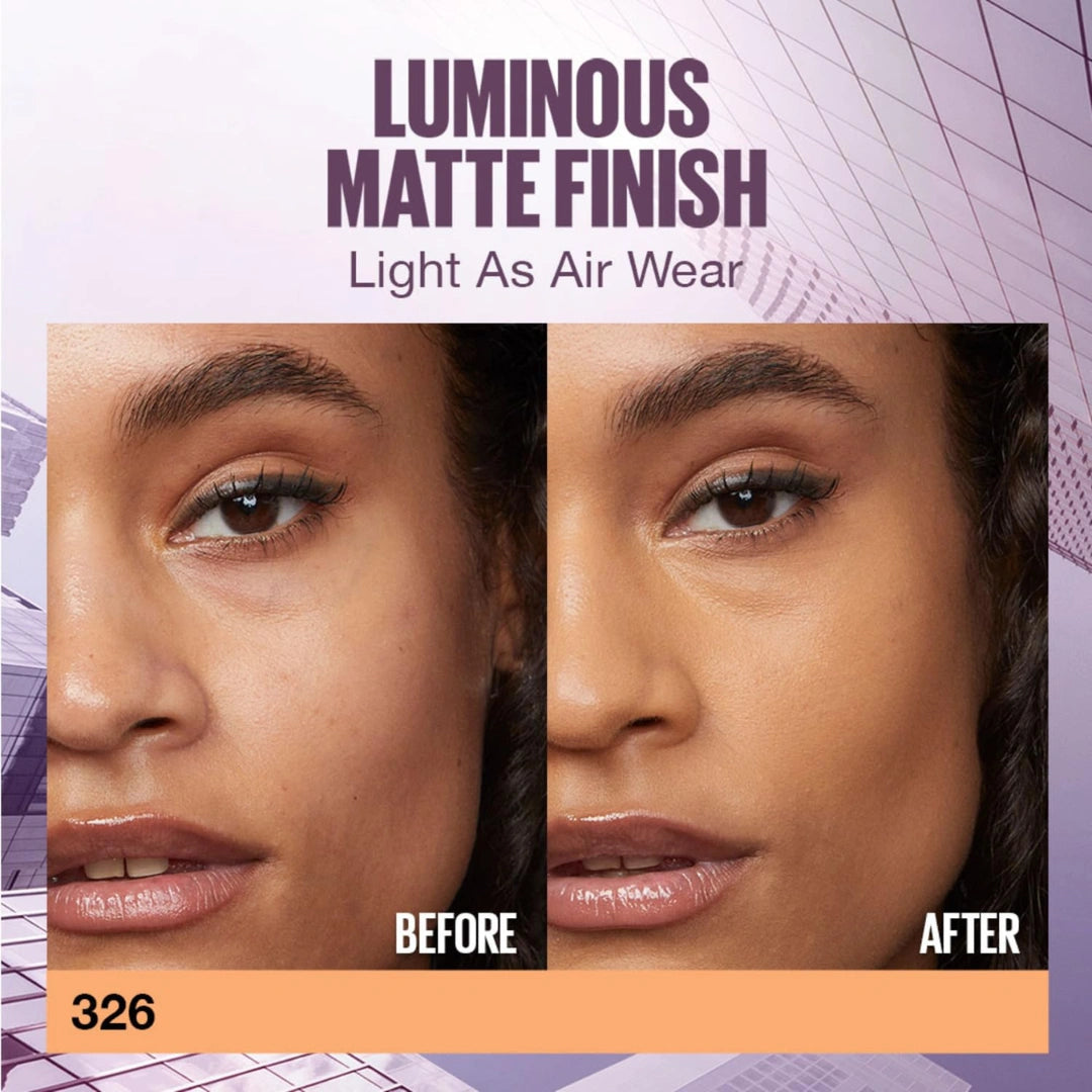 Maybelline New York Super Stay Lumi Matte Liquid Foundation, 30 HR Long Lasting - 326, 35 ml