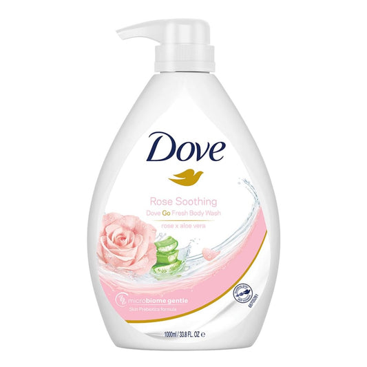 Dove Soothing Rose & Aloe Vera Body Wash for Replenished Skin, Refreshing Scent 1L