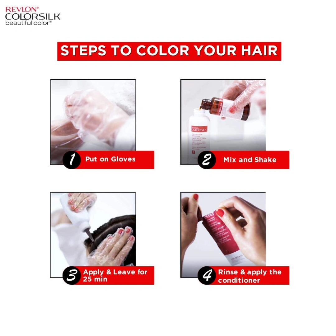 Revlon Colorsilk Permanent Hair Colour With Keratin  (Deep Burgundy 3DB)