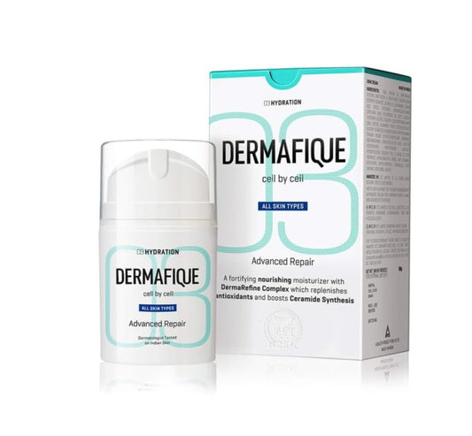 Dermafique advanced Repair for Hydration with Niacinamide, 50g, Face Moisturiser, 5x Ceramide Synthesis, Boosts Collagen Production, Pro Vitamin E Enriched, All Skin Types, Dermatologist Tested