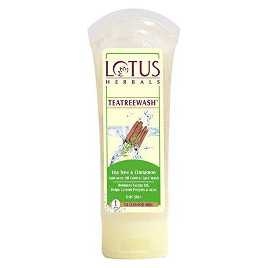 Lotus Herbals Teatreewash Tea Tree and Cinnamon Anti-Acne Oil Control Face Wash, 120g