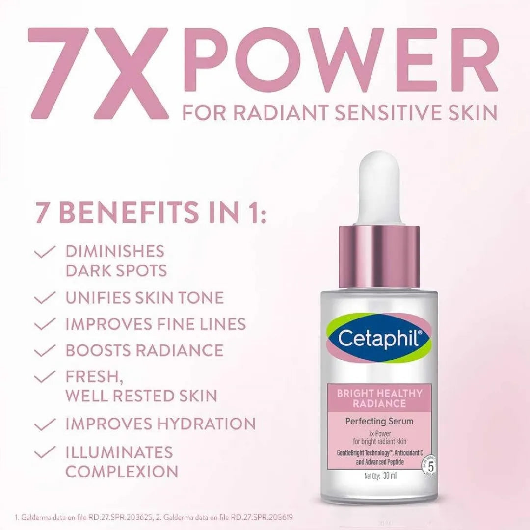 CETAPHIL Bright Healthy Radiance Brightening |Glow Serum | 30ml | GentleBright Technology™ with Antioxidant C and Advanced Peptide | Removes Dark Spots & Dullness