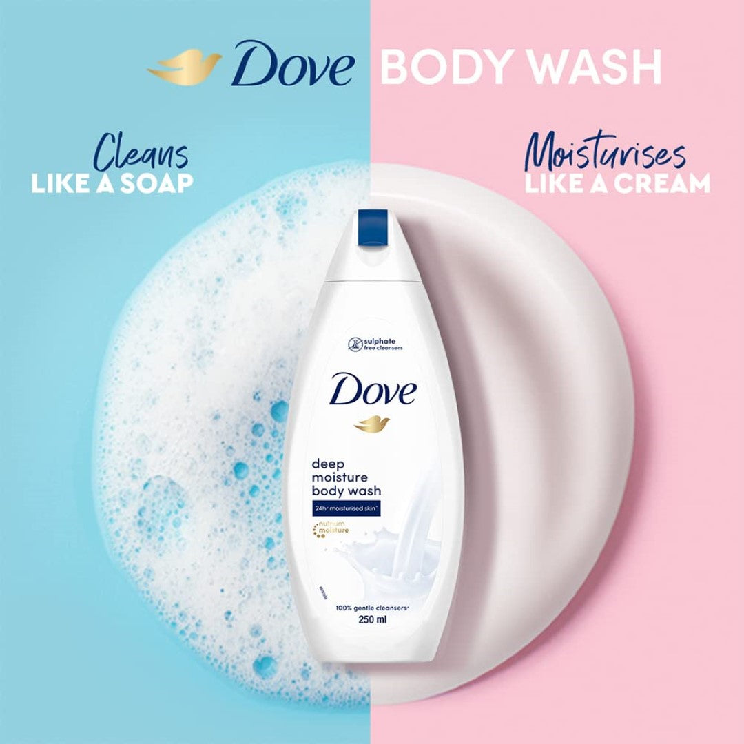 Dove Deeply Nourishing Body Wash, With Moisturisers For Softer, Smoother Skin, 250 ml