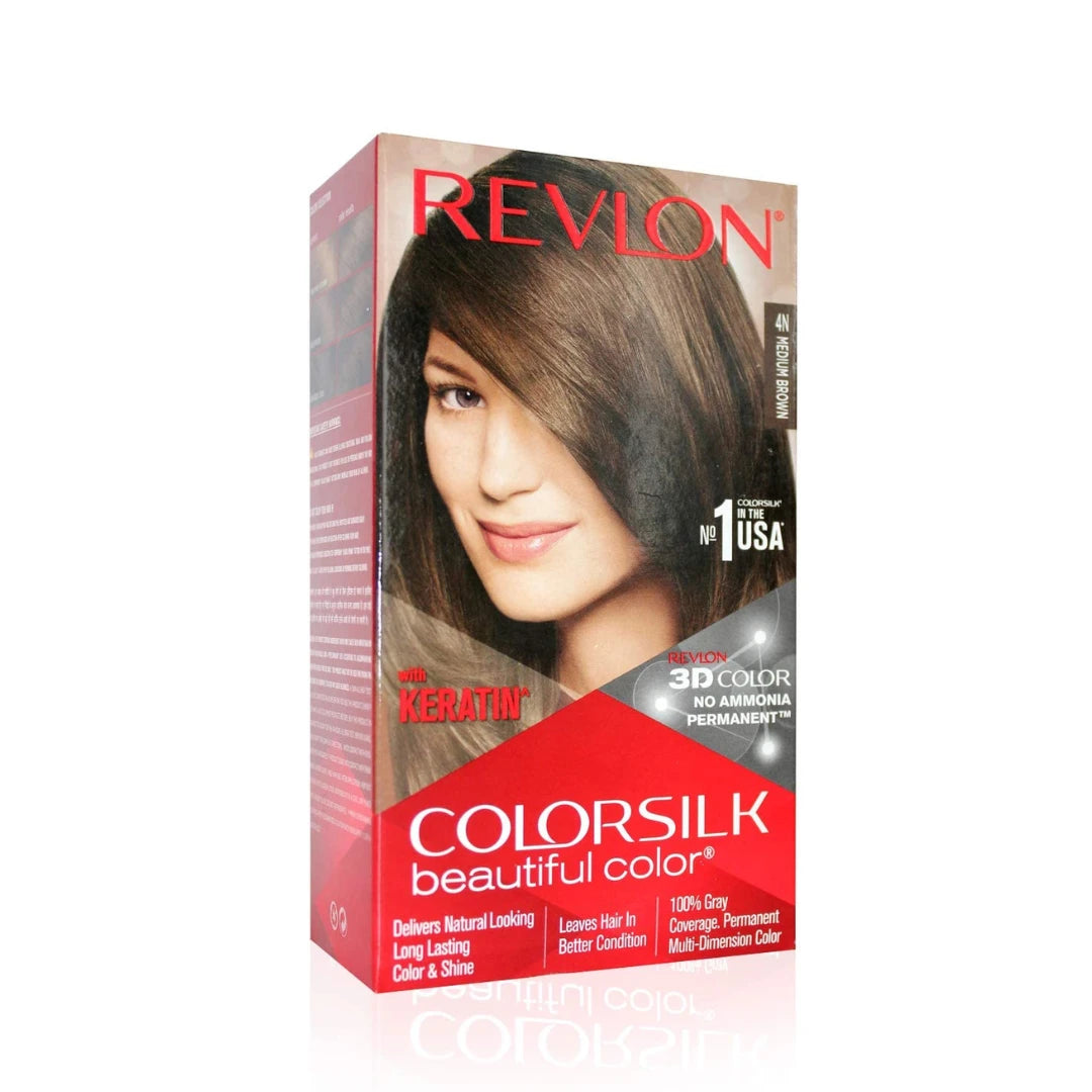Revlon Colorsilk Permanent Hair Colour With Keratin (Medium Brown 4N)