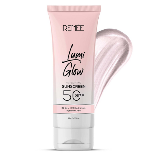RENEE All Skin Lumi Glow Highlighting Sunscreen With Spf 50 | Lightweight & Non-Sticky | No White Cast | Protects Against Uva-Uvb | Radiant Finish, 50 G