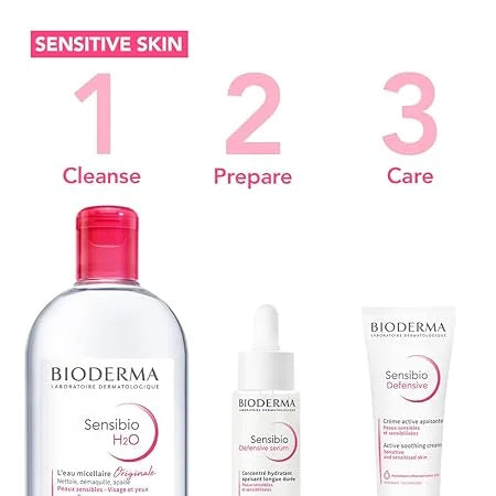 Bioderma Sensibio H2O Daily Soothing Cleanser, Make up Pollution & Impurities Remover Face Eyes Sensitive skin, 250ml