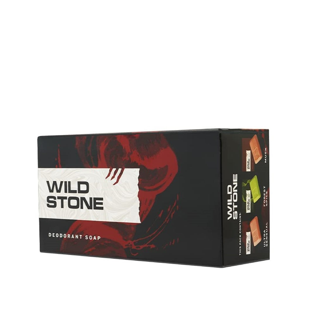 Wild Stone Soap Combo for Men (2 Ultra Sensual, 2 Forest Spice, 2 Musk)- 100gm each