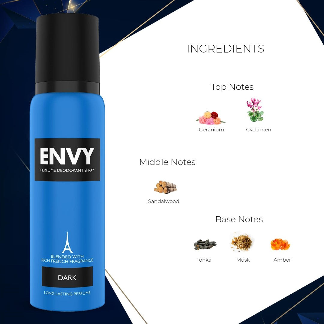 ENVY Dark Deodorant - 140ML | Long Lasting Deo Spray For Men