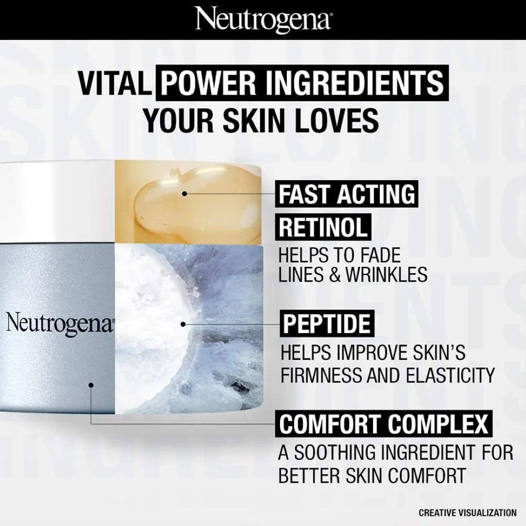 Neutrogena Visible Repair Regenerating Cream: Boosts Collagen for Anti-Ageing, Wrinkles, Fine Lines 50g