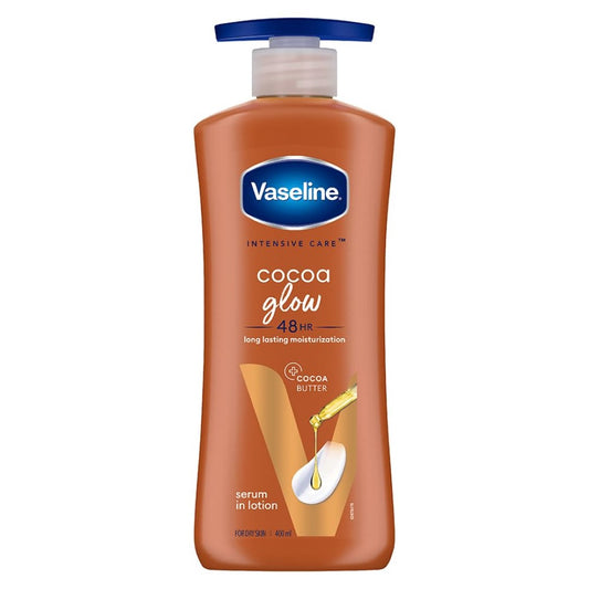 Vaseline Cocoa Glow Serum In Lotion, 400 ml | 100% Pure Cocoa & Shea Butter